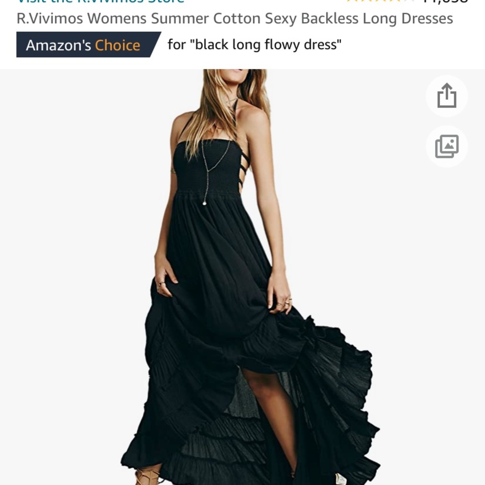 Black knock off of a free people dress NWOT never worn. Size med. from Amazon